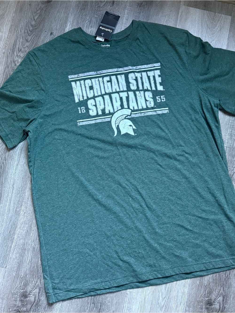 Captivating Michigan State Spartans 1855 Green Graphic Crew Neck Tee 2XL - 0212